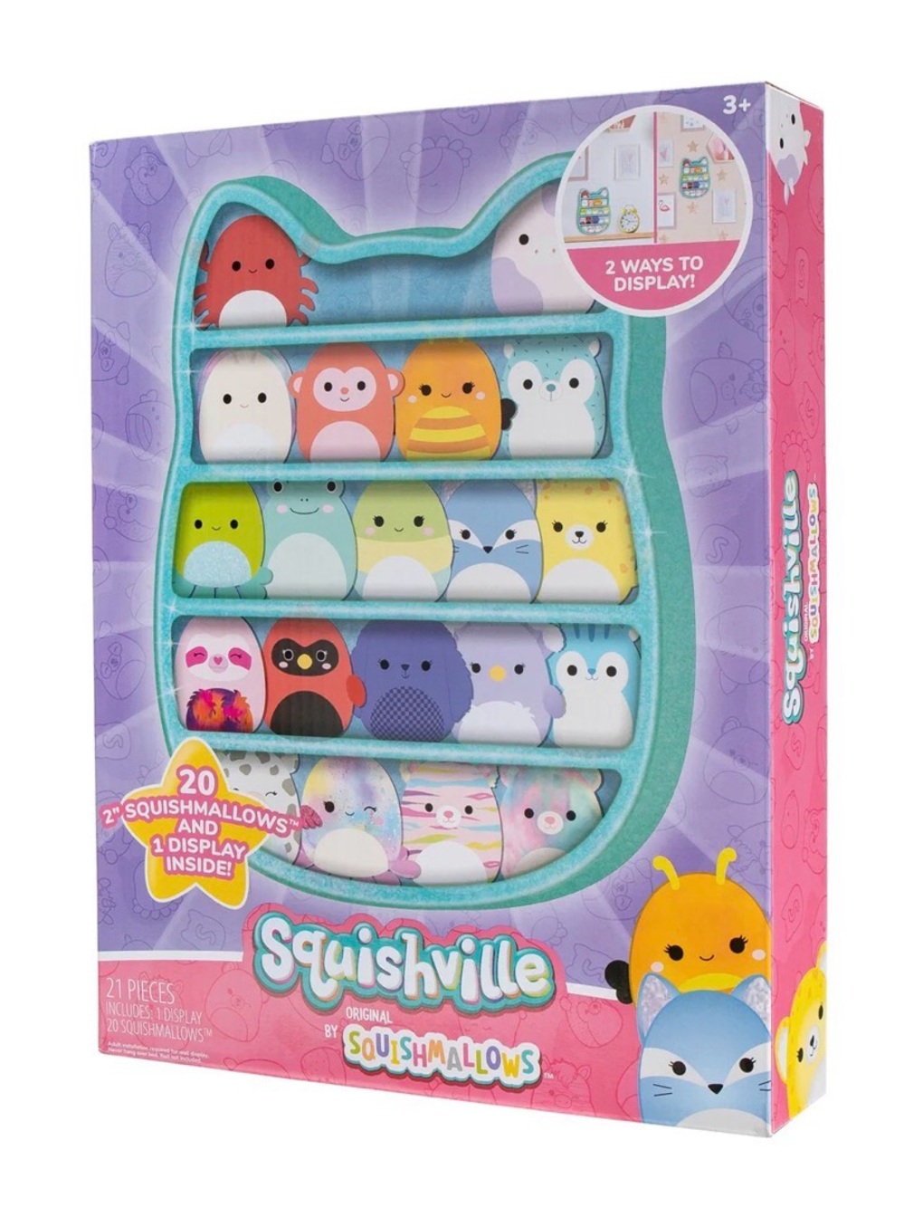 Squishville Squishmallows 20-Piece Assorted Plush Set - Mint Blue Display- NIB